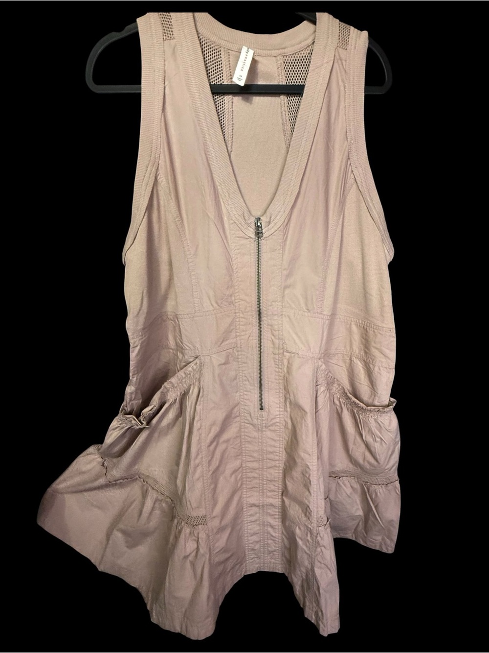 Anthropologie Daily Practice Trek Utility Mini Dress Muted Rose Beige NWOT
